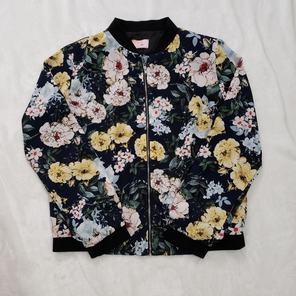 wishful thinking women’s bomber jacket Navy sz M